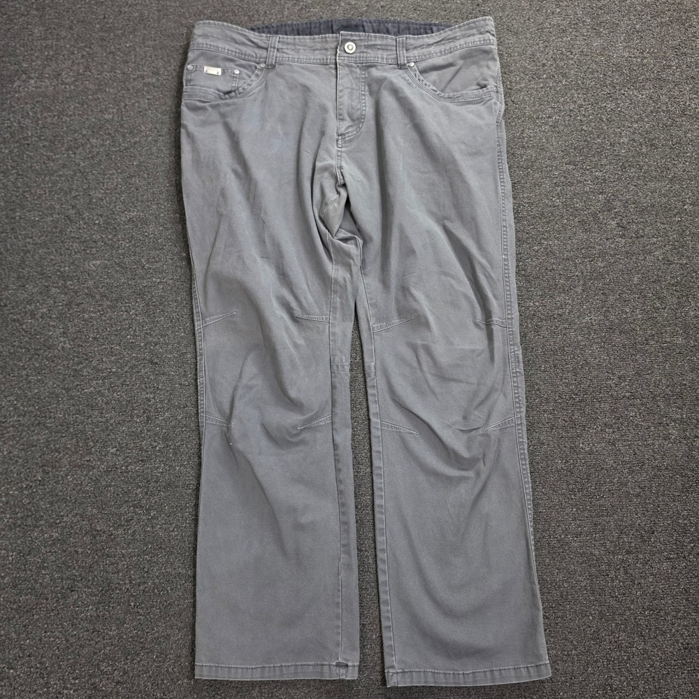 KUHL Rydr Pants Mens 40x30 Gray Vintage Patina Dye Hiking Outdoor Articulated